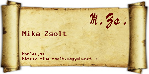 Mika Zsolt névjegykártya